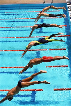 swimming pool sport departure - Swimming (Launch) Stock Photo - Rights-Managed, Code: 858-03053155