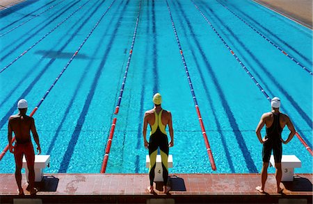 swimming pool sport departure - Swimming Starting Line Stock Photo - Rights-Managed, Code: 858-03053159