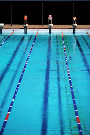 swimming pool sport departure - Swimming Starting Line Stock Photo - Rights-Managed, Code: 858-03053168