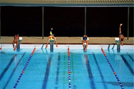 swimming pool sport departure - Swimming (Launch) Stock Photo - Rights-Managed, Code: 858-03053172