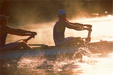 silhouette of man sculling - Rowing Stock Photo - Rights-Managed, Code: 858-03053442