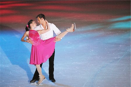 Pair of Figure Skaters Dancing in  Rink Stock Photo - Rights-Managed, Code: 858-03448623
