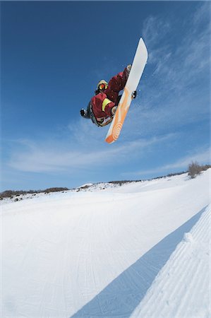 snowboarding - Snowboarder en l'air Photographie de stock - Rights-Managed, Code: 858-03448696