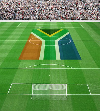 pitch - Soccer Pitch with South African Flag Stock Photo - Rights-Managed, Code: 858-03474765