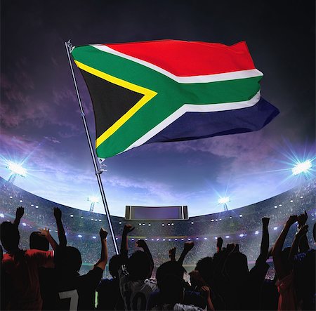 soccer fans in stadium - Soccer supports waving a South African Flag Stock Photo - Rights-Managed, Code: 858-03474766