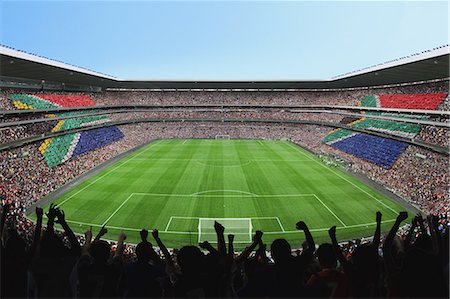 football stadium and sky - Soccer Pitch Stock Photo - Rights-Managed, Code: 858-03474771