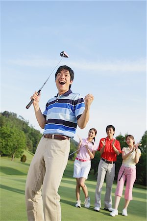 foursome - Group of Colourful Golfers Stock Photo - Rights-Managed, Code: 858-03694259