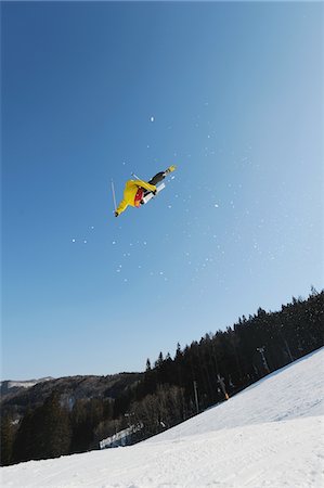 ski yellow - Male Freestyle Skier Getting Some Air Stock Photo - Rights-Managed, Code: 858-03694561