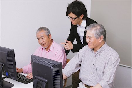 study culture - Two senior men attending a computer class Stock Photo - Rights-Managed, Code: 859-06469756