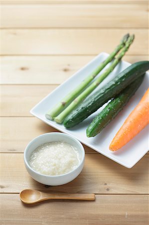 Mixture of yeast salt and water and vegetables on a table Photographie de stock - Rights-Managed, Code: 859-06470013