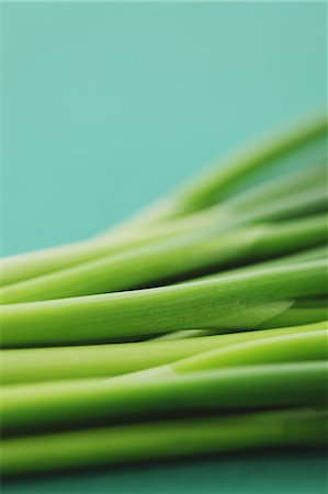 pot herb - Green onions on green background Stock Photo - Rights-Managed, Code: 859-06470070