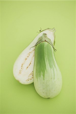 fresh green - Eggplant on green background Stock Photo - Rights-Managed, Code: 859-06470088