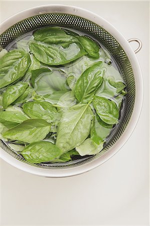 simsearch:859-06470159,k - Basil leaves in a colander Photographie de stock - Rights-Managed, Code: 859-06470131