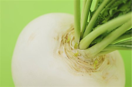 delicious vegetable - White turnip on green background Foto de stock - Con derechos protegidos, Código: 859-06470255