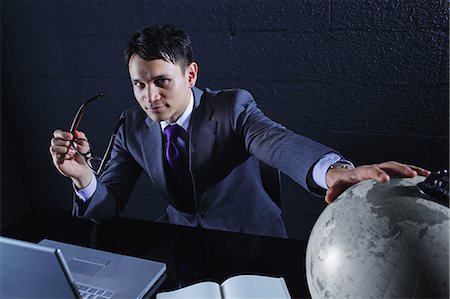 people holding globe - Businessman working Stock Photo - Rights-Managed, Code: 859-06537862