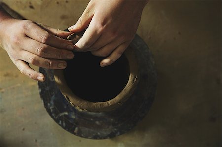 potters hands - Craftsman working clay Stock Photo - Rights-Managed, Code: 859-06538027