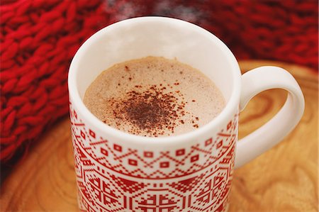 Hot cocoa and red scarf Stock Photo - Rights-Managed, Code: 859-06538192