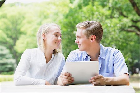 Young couple with tablet Stock Photo - Rights-Managed, Code: 859-06538265