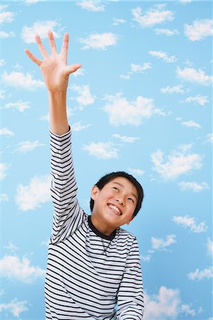 Boy Raising a Hand Stock Photo - Rights-Managed, Code: 859-06617336