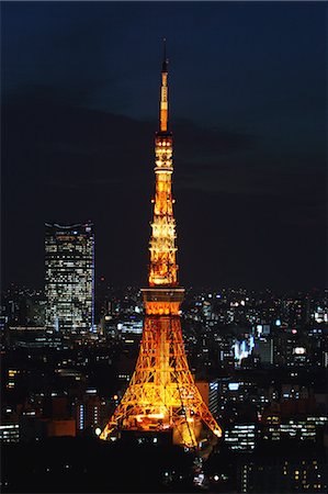 Tokyo Tower and cityscape at night Photographie de stock - Rights-Managed, Code: 859-06710987