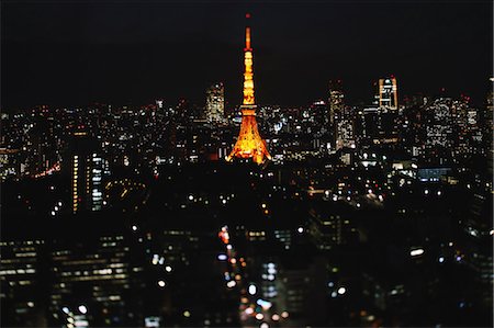 Tokyo Tower and cityscape at night Photographie de stock - Rights-Managed, Code: 859-06710988