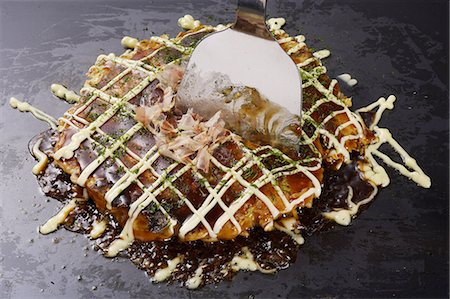 Japanese-style Okonomiyaki pancake Stock Photo - Rights-Managed, Code: 859-06808181