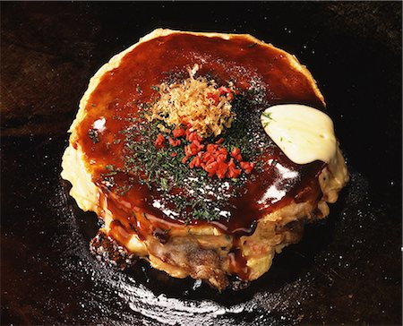 Japanese-style Okonomiyaki pancake Stock Photo - Rights-Managed, Code: 859-06808463