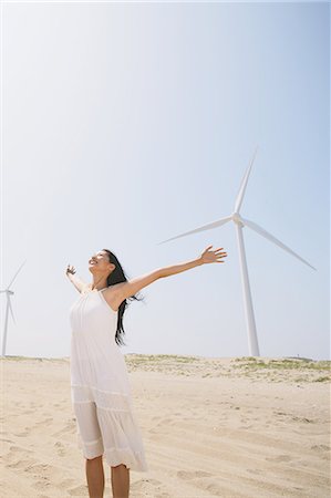 Woman in a white dress on the beach Stock Photo - Rights-Managed, Code: 859-06808513