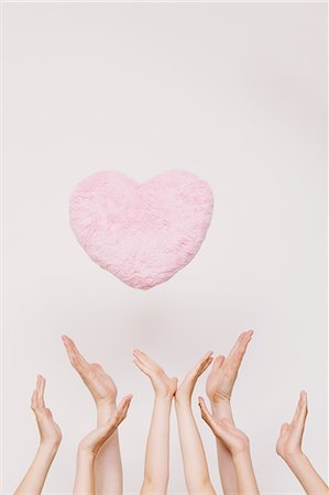 people heart group - Hands reaching out for heart Stock Photo - Rights-Managed, Code: 859-06808647