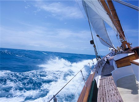 ship on horizon - Stem Of Big Yacht Stock Photo - Rights-Managed, Code: 859-07150179