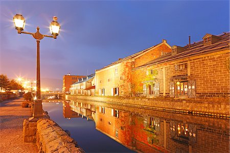 Night View Of Otaru Canal, Otaru, Hokkaido, Japan Stock Photo - Rights-Managed, Code: 859-07284410