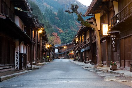 small towns in the fall - Tsumagojuku, Nagano, Japan Stock Photo - Rights-Managed, Code: 859-07284484