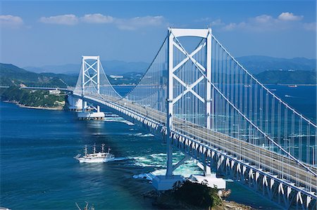 suspended bridge - Onaruto Bridge, Tokushima, Japan Stock Photo - Rights-Managed, Code: 859-07283206