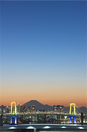 Mt. Fuji And Rainbow Bridge, Tokyo, Japan Stock Photo - Rights-Managed, Code: 859-07283723