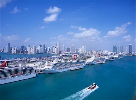 fond - Miami Harbor, Florida, America Foto de stock - Con derechos protegidos, Código: 859-07283789