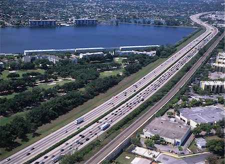 small town usa aerial view - Freeway, Miami, Florida, America, Stock Photo - Rights-Managed, Code: 859-07283795