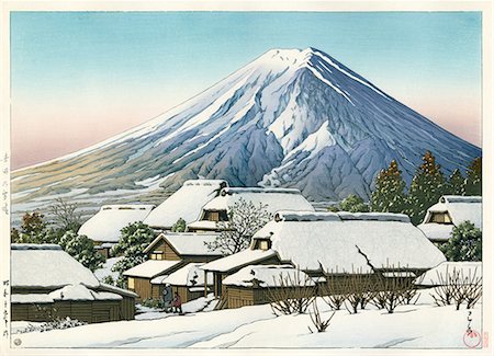 people and thatched houses - Mount Fuji, Japan Stock Photo - Rights-Managed, Code: 859-07356256