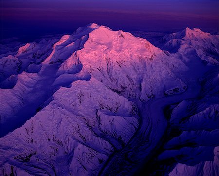 purple mountain sunset - Mount McKinley, Denali National Park, Alaska, USA Stock Photo - Rights-Managed, Code: 859-07441420