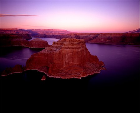 purple mountain sunset - Lake Powell, Utah, USA Stock Photo - Rights-Managed, Code: 859-07441466