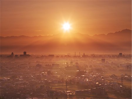 sunrise on buildings - Toyama Prefecture, Japan Stock Photo - Rights-Managed, Code: 859-07442066