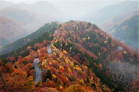 scenic windy road - Autumn colors Stock Photo - Rights-Managed, Code: 859-07442194