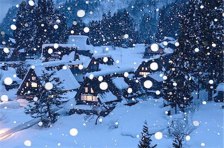 snow home exterior - Gokayama, Toyama Prefecture Stock Photo - Rights-Managed, Code: 859-07495336
