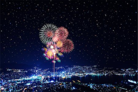 fuegos artificiales - Tokyo illustration Foto de stock - Con derechos protegidos, Código: 859-07495387