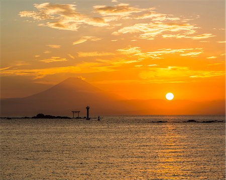 sunset sea - Kanagawa Prefecture, Japan Stock Photo - Rights-Managed, Code: 859-07635865