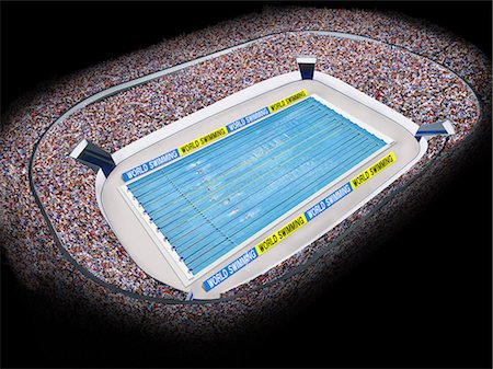 stadium bleachers - Swimming Competition Stock Photo - Rights-Managed, Code: 859-08067034