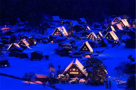 snow home - Gifu Prefecture, Japan Stock Photo - Rights-Managed, Code: 859-08357800