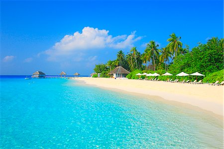 parasol de plage - Maldives Photographie de stock - Rights-Managed, Code: 859-08357821