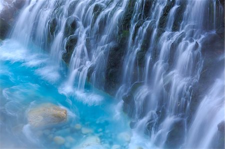 river rock and water falls - Hokkaido, Japan Stock Photo - Rights-Managed, Code: 859-08358424