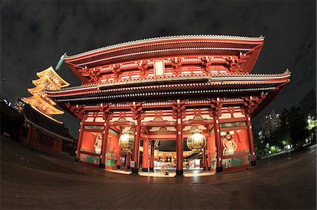 Night view of Sensoji Temple, Tokyo, Japan Foto de stock - Con derechos protegidos, Código: 859-08358466