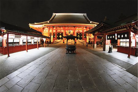 Night view of Sensoji Temple, Tokyo, Japan Foto de stock - Con derechos protegidos, Código: 859-08358467